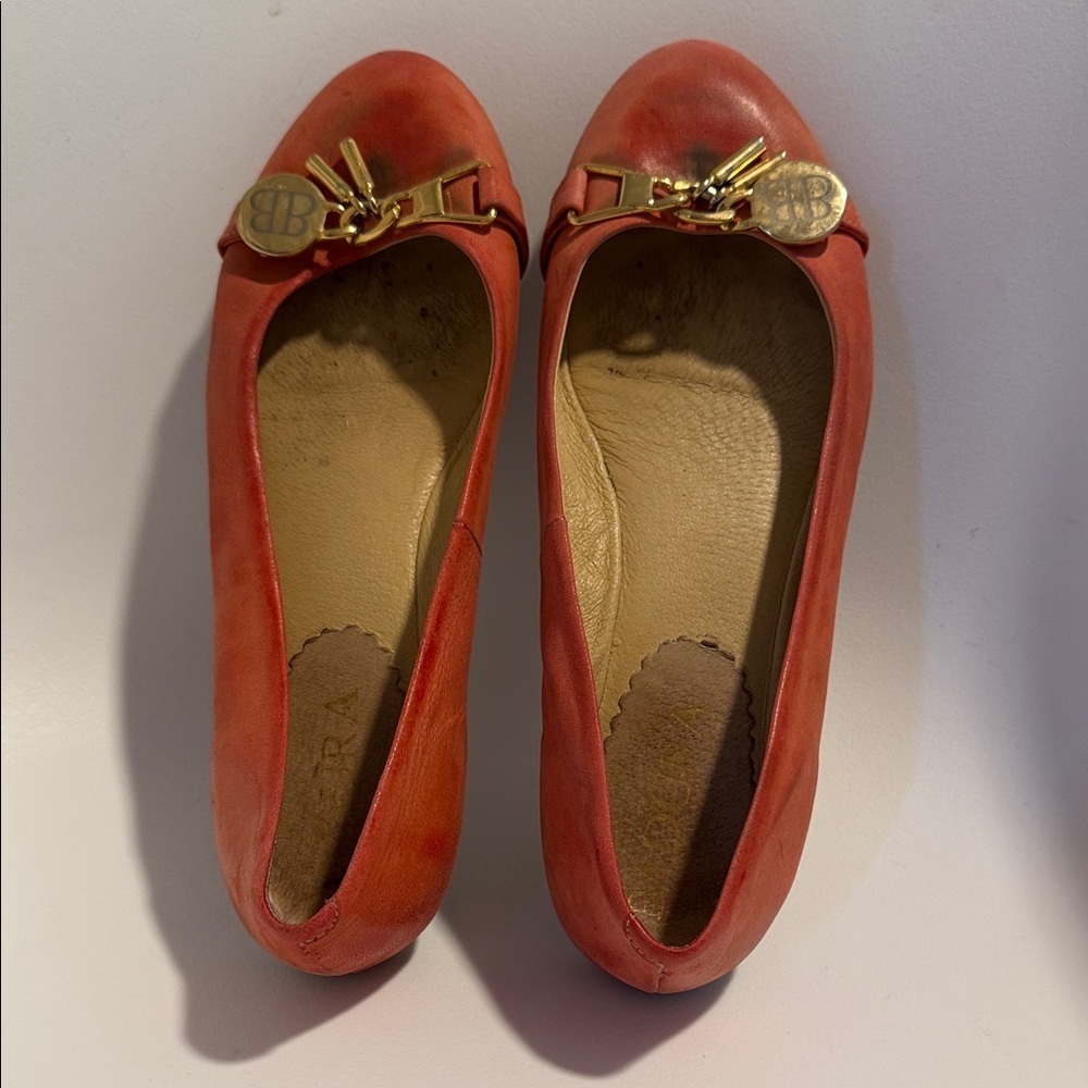 Badura orange-red color Leather Ballet Flats EU37/US6.5 - Picture 5 of 9